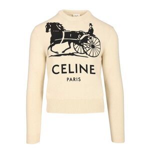 Celine Men Slim-Fit Logo-Intarsia Cashmere Sweater